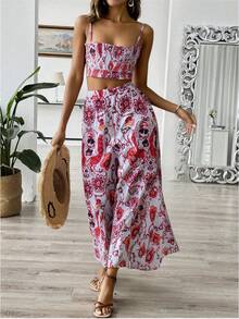 Vestido camisero con estampado de paisley - rojo intenso - Ver 3