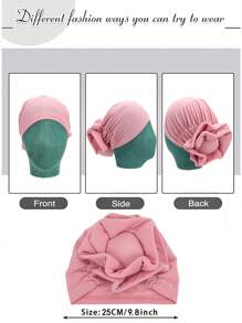 Awegeo Gorro turbante hecho a mano de unicolor y transpirable con diseño envolvente de brújula - Gorro de uso básico sin ala para comodidad en el hogar y diario