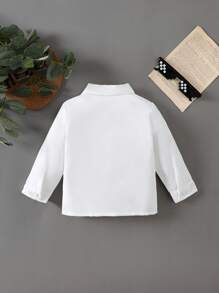 男婴时尚休闲白色 Polo 衫，百搭且 - 白色 - 查看 2