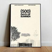 1 幅浪漫电影《和莎莫的 500 天》（2009）电影艺术海报帆布画墙面印刷画客厅家居装饰无画框