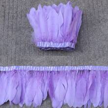 1 metro de plumas de ganso de 15-20 cm (6-8 pulgadas) para coser en adornos, flecos, ropa, manualidades, decoración de tocados, suministros de boda, accesorios de artesanía