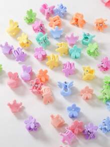 870 件女孩蝴蝶结、星星、花朵、网状发饰套装，包括发带、发夹、发夹，适合日常佩戴和礼物 - 彩色 - 查看 10
