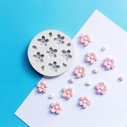 1 件花朵硅胶模具、蜡烛模具、肥皂模具、树脂模具、DIY 软陶粘土滴胶装饰模具、手工装饰艺术工具