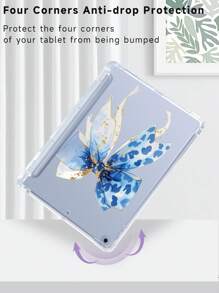 Blue Marble Leopard Print Case Compatible With IPad 7/8/9 10.2 Inch, With Built-In Pencil Slot,Compatible With Samsung Galaxy Tab A8 10.5 Inch 2022, S6 Lite 10.4 Inch,Shell Slim & Light Weight Soft TPU Anti-Scratch Back, Shockproof Impact Resistant Raised Edge