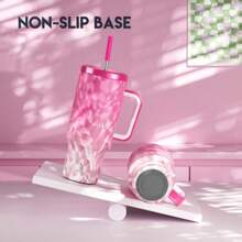 40 Oz Stainless Steel Large Capacity Water Cup, Coffee Mug, Silicone Seat Cushion Anti Slip Noise Reduction, 24-Hour Cooling, 8-Hour Insulation, Suitable For Car Cup Holders, Water Bottle, Gifts, And Travel - Rock Skeleton - View 5