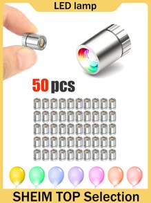 100pcs LED Electronic Lights, Handmade Creative Parts, Plastic Small Color Lights, DIY Flashing Light Bulbs, Luminous Decoration, Mini Battery Powered LED Party Lights, Used For Paper Lanterns, Floral Decoration, Indoor And Outdoor Terraces, Wreaths, Gardens, Weddings, Parties, Multi-Color 50pcs24pcs/12pcs/6pcs/1pc(Seven Color Slow Flashing)