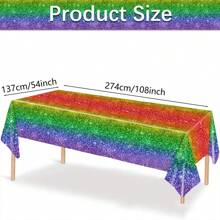 Colorful Tablecloth Plastic Colorful Tablecloth 54 X 108 Inch, Disposable Tablecloth Colorful Party Decorations For Birthday, Wedding, Bridal Shower, Pride Party, Valentine's Day, Bachelorette Party, Mother's Day