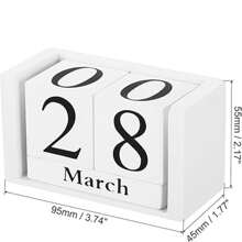 1 pièce Calendrier perpétuel rose en bois, bloc d'affichage de la date et du mois, peut être ajusté. Très adapté à la décoration de bureau, d'entrée, de boutique, de bar, d'usage quotidien.