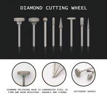 50pcs Diamond Burs Set, Diamond Coated Carving Tools, 1/8" (3mm) For Rotary Tool, Suitable For Polishing Ceramic, Glass, Jewelry, Metal, Stone