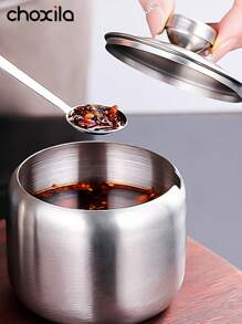 choxila 1 件不锈钢糖罐带勺，咖啡调味料储存罐，家庭厨房用品，用于食品储存和整理 - 調味罐 - 查看 5