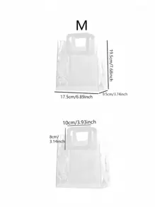 1 件厚透明 PVC 手提包、PVC 沙滩包节日派对手提包、礼品袋、可重复使用的透明手提包、购物袋、派对袋、工艺手提包、派对礼品袋、婚礼礼品糖果盒手提包、礼品纪念品袋，适用于婚礼派对和生日礼品包装（不含丝带），体育场批准的 12*12*12 透明钱包袋，适用于音乐会体育赛事 - 無色 - 查看 10