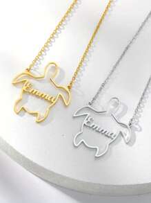 Customized Personalized Cute Name Necklace, Stainless Steel Customized Letter Necklace Gift For Girl