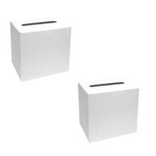 White Card Box/White Foil Wedding Gift Mailbox Cardboard Holder, For Wedding Reception, Shower, Anniversary, Birthday Party, Graduation Tabletop Decor, Envelope Party Money Gift Box Blessing, Wedding, Birthday, Festival, Themed Party, Donation, Gift Card, Celebration Card, Dedication