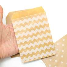 25 个小牛皮纸袋、回礼袋、零食袋、礼品包装袋婚礼派对用品、返校情人节 - 彩色 - 查看 7