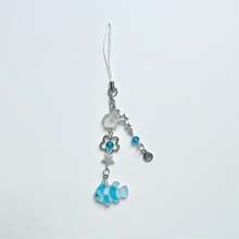 Handmade Beaded Cute Cartoon Ocean Animal Whale & Shark Phone Charm, Polka Dot Decor Keychain For Phone, Accessories Gifts For Mother, Family, Friends, Birthday, Holiday Phone Chain