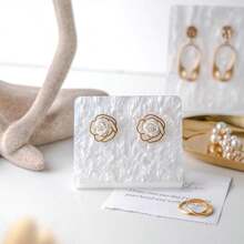 Giá đỡ trưng bày khuyên tai bằng acrylic họa tiết Brnt màu trắng thời trang, giá đỡ tai, hộp đựng đồ trang sức, hộp đựng đồ tổ chức - Nhiều màu - Xem 4