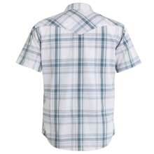 Men's Western Cowboy Short Sleeve Pearl Snap Casual Plaid Work Shirts - White Plaid #28 - 查看 2