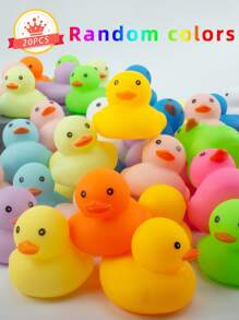10/20/30pcs Pack Solid Color Squeeze Squeaky Cute Little Duck PVC Plastic Floating Water Pool Toys, Stress Relief & Party Favors, Suitable For All Seasons,Mini Rubber Ducks,Summer Toy,Water Squishy