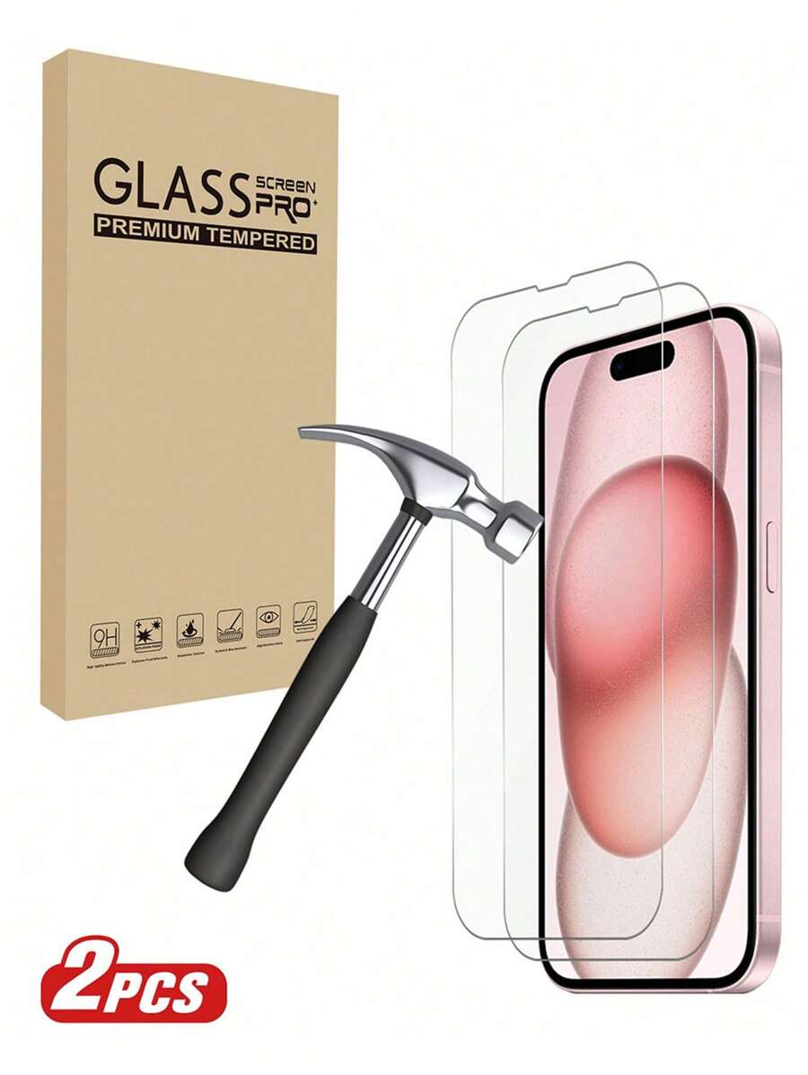 Bộ 2 miếng dán màn hình 6.9 inch tương thích với iPhone 17, 16 Pro Max, 16 Pro, 16e, 16, 16 Plus, 15 Pro Max, 15, 15 Pro, 15 Plus, 14 Pro Max, 14, 14 Plus, 14 Pro, 13 Pro Max, 13, 13 Pro, 12 Pro Max, 12, 12 Pro, 11, 11 Pro Max, 11 Pro, XS, XS Max, Bảo vệ độ nét cao, Kính cường lực siêu trong, Độ cứng 9H, Phim kính cường lực trong suốt độ nét cao, Miếng dán màn hình, Tương thích với ốp lưng điện thoại