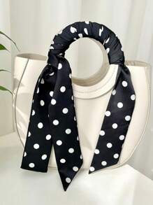 1pc Fashion Ribbon Polka Dot Scarf Printed Thin Scarf Headband Korean Style Neckerchief Long Scarves Wedding