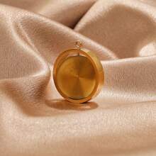 1pc Stainless Steel Pendant 20mm Empty Support Time Gemstone Base Rotating Base Pendant Accessories Round Base Tray Carved Base DIY Necklace Clothing Accessories, Suitable For Daily Festival Wear - Rotating Base Pendant - View 3