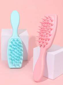 1 件装硅胶头皮按摩梳，洗发刷，柔软硅胶刷，用于头发清洁、护理、去角质、头皮按摩、促进血压循环、男孩和女孩的沐浴刷和梳子