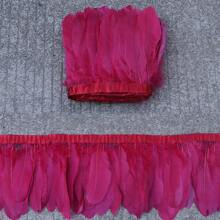 1 metro de plumas de ganso de 15-20 cm (6-8 pulgadas) para coser en adornos, flecos, ropa, manualidades, decoración de tocados, suministros de boda, accesorios de artesanía