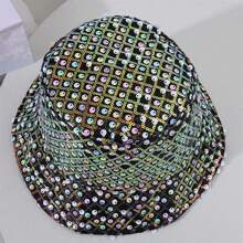 Women Summer Bucket Hat Colorful Sequin Wide Brim Sun Hat Fisherman Cap For Outdoor Travel Beach