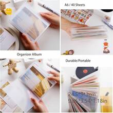 A6 Storage Folder, Sticker Collection Photo Album Organizer Sheet Book Accessories For Label Storage Plan Sticker Organizer Recipe Card Back To School Gift - Clear - View 5