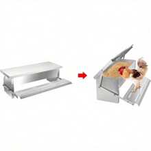 Auto Chicken Feeder 5KG Aluminium Treadle Poultry Feeder Ratproof Water-Resistant Self Opening Feeder For Chicken Ducks Most Poultry - Silvery - View 2