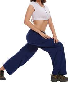 Waterproof Parachute Pants Womens Quick Dry Walking Hiking Cargo Pants With Pockets Lightweight - Navy Blue - View 5