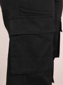 Cargo Dress Pants With Flap Pockets - 黑色 - 查看 8