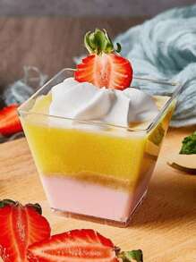50pcs/Set Slanted Transparent Plastic Cups For Pudding, Mousse, Jelly, Party, Suitable For Mousse, Pudding, Desserts, Mini Ice Cream Cakes Etc. Reusable For Dessert Decoration, Birthday Party, Wedding Party And Other Events (Additional 10pcs Available For Purchase) - Multicolor - View 17
