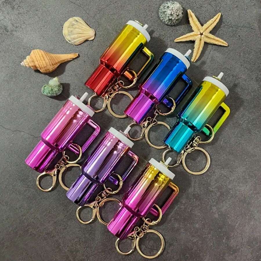 Gradient Mini Water Cup Keychain - 1/3pcs New Perfect Gift For Others - Multicolor - View 1