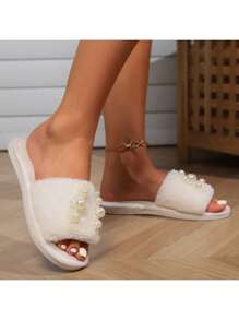 Novas Pantufas Femininas Fofas, Moda Delicada e Divertida, Cores Simples e Frescas, Novidade e Elegante para Lazer Diário, Uso Interno, Dormitório, Sola Grossa Resistente à Quebra, Mantem Temperatura Quente, Respirável, Absorção de Umidade, Pés Secos, Textura Antiderrapante