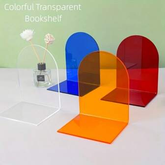 Bibliothèque acrylique colorée - conception réglable et économe en espace, convient pour la maison, le bureau ou le bureau d'études - facile à monter, affichage multi-angles