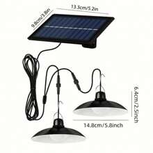 1 件太阳能吊灯室内/室外可充电 2 个太阳能 LED 灯泡棚灯谷仓灯带遥控器防水户外太阳能安全泛光灯适用于墙壁门廊棚屋车库花园露台（冷白色）