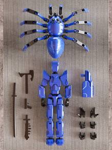 1 set gelede Spider Warrior met 13 beweegbare gewrichten, inclusief verschillende wapens en accessoires, creatieve bouwstenen voor tieners en volwassenen, bureaudecoratiespeelgoed, verpakt in bubbelzak met parelmoerfolie