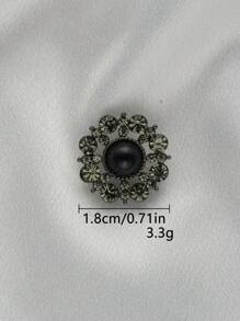4 件/包奢华金属空心仿珍珠水晶纽扣，适用于鞋子、帽子、包包、服装、头饰、围巾、婚礼花束、DIY 珠宝配饰 - 彩色 - 查看 21