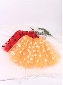 1pc Colorful Fluffy Ballet Cake Skirt, Bright Colors, Polka Dot Print, Multi-Layer Gauze Skirt, Suitable For Playing Fairy Princesses, Holiday Parties, Masquerade Parties, Halloween Carnivals, Easter Role-Playing