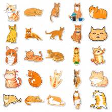 50 stuks Teckel Oranje Kat Knutselbenodigdheden & Stickers, Pet Friend Graffiti Stickers, Katten Hondenhok Decors, Scrapbook Stempels/Stickers, Anime Posters Vakantie Decors, Mode Liefde Voor Cadeaus Telefoons Laptops Notebooks, Lente, Buiten