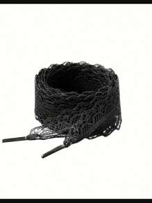 1 Pair/2pcs Lace Shoelaces, DIY Ballet Style Cute Girl Accessories, White Silk Lace Trim Shoelaces