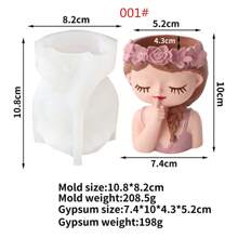 件装异想天开的脸和乌龟硅胶模具套件，适用于 DIY 多肉植物盆和笔筒 - 灵活、易于释放的工艺模具，适用于环氧树脂、石膏、混凝土 - 迷人的家居装饰，带有花童和微笑乌龟设计