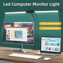 Lámpara de escritorio LED flexible de 24W con 2 cabezales, cable USB, brillo ajustable, instalación de abrazadera, lámpara de lectura que cuida los ojos para escritorio de oficina, escritorio de computadora, biblioteca, escuela, dormitorio, estudio, laboratorio, sala de costura, sala de estar