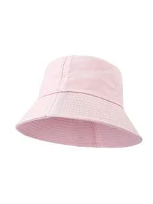1 pieza Sombrero de cubo de poliéster sólido con acolchado, lindo y casual, con protección UV, versátil para hombres y mujeres, accesorio para todas las estaciones en invierno