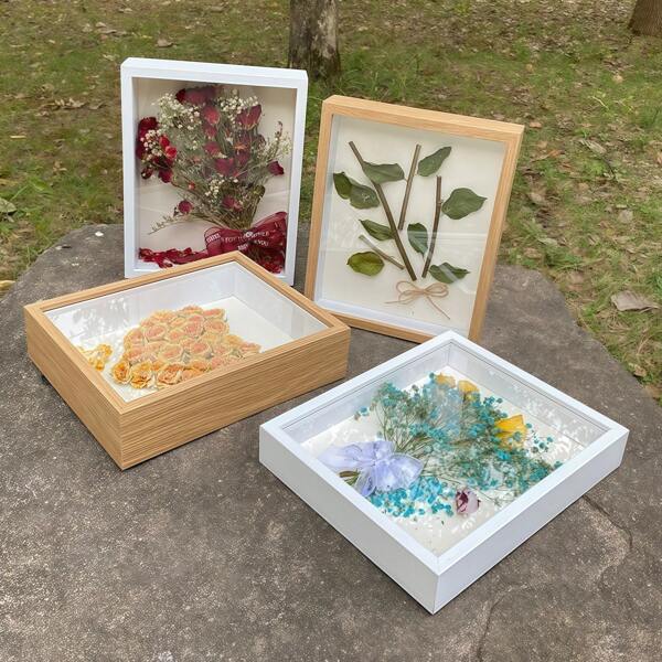 1 szt. Pusta suszona rama do dekoracji kwiatów, ręcznie robiony wyświetlacz, ramka na zdjęcia 3D, odpowiednia na święta i rocznice