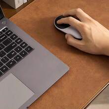1pc PU Leather Desk Pad, Easy To Clean For Office And Home, Suitable For Laptop, Simple Design, Reversible, Available In 5 Sizes - Coffee Brown - View 6