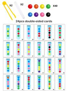 1 Box Kids Bead Pinching & Ball Pick Up Sensory Toy, Fine Motor Skill, Logic&Concentration Training Developmental Toy