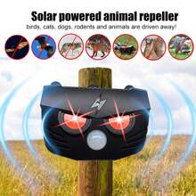 Upgraded Solar Powered Electronic Pest Repellent, 360° Indoor & Outdoor Deterrent With Flashing Function, Suitable For Home, Factory, Kitchen, Warehouse And Garage