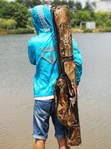 SOUGAYILANG Folding Fishing Rod Case Organizer Pole Storage Bag Rod Reel Tackle Carrier Fishing Rod Bag Fishing Case